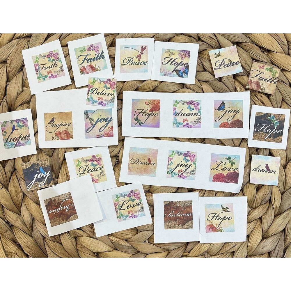 Paper Novelty Lot Halloween Military Fairies & More 1x1in/2x2in Scrapbook Cards